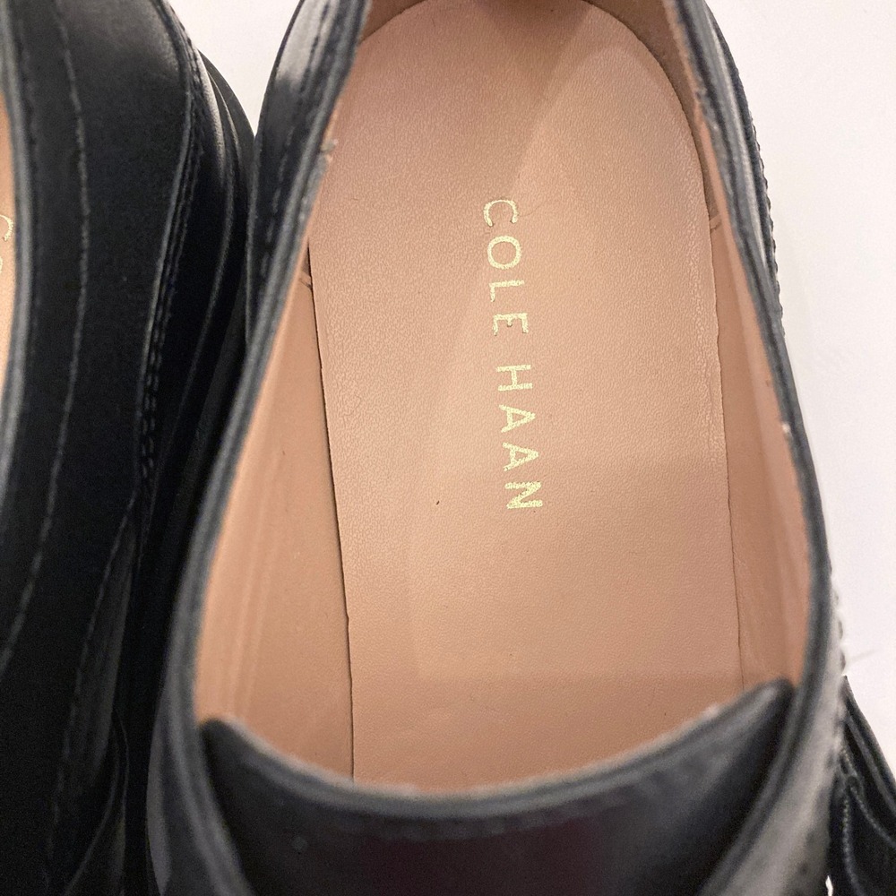 Cole Haan Carlitta Monk Strap Lug Sole Oxford Loafers Black Leather Womens 8B - Picture 4 of 11